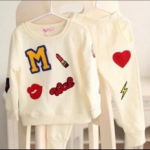 M.A.D.E children’s Boutique- Girls Two-Piece Crème Joggers
